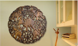 匠心独运，泰韵悠长 手工实木雕刻客厅玄关背景墙挂件